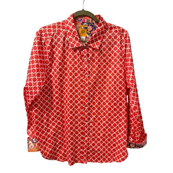 Ruby Rd. Wrinkle Resistant Button-Up Shirt Size 16 100% Cotton multi white blous - Picture 2 of 12